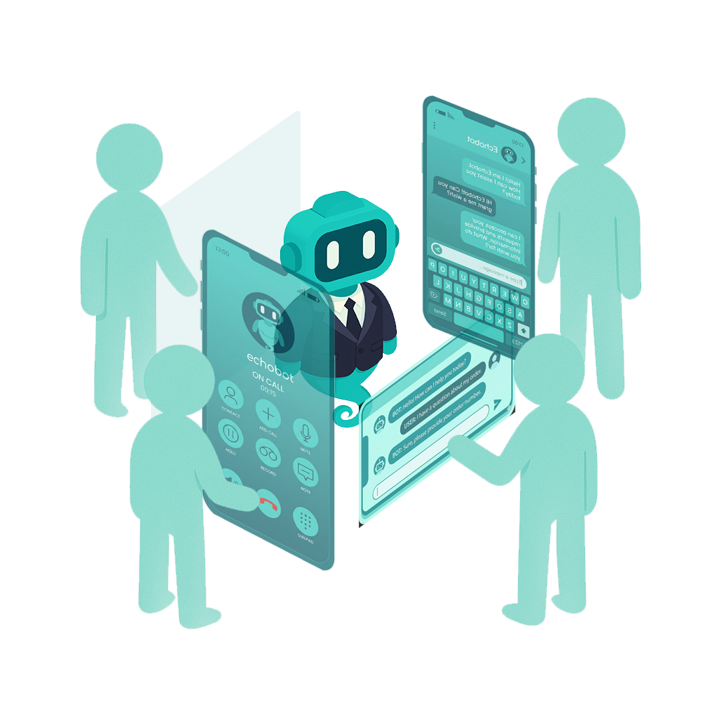 EchoBot Multi-Channel Chatbot Illustration